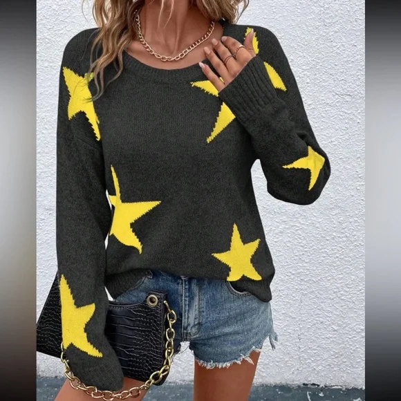 Stars print sweater top - Picture 8 of 16
